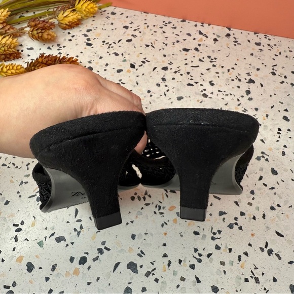 NEW ZARA Braided Black 90s Kitten Heel Women’s Mules Slide Sandals Sz 39 - Picture 10 of 11